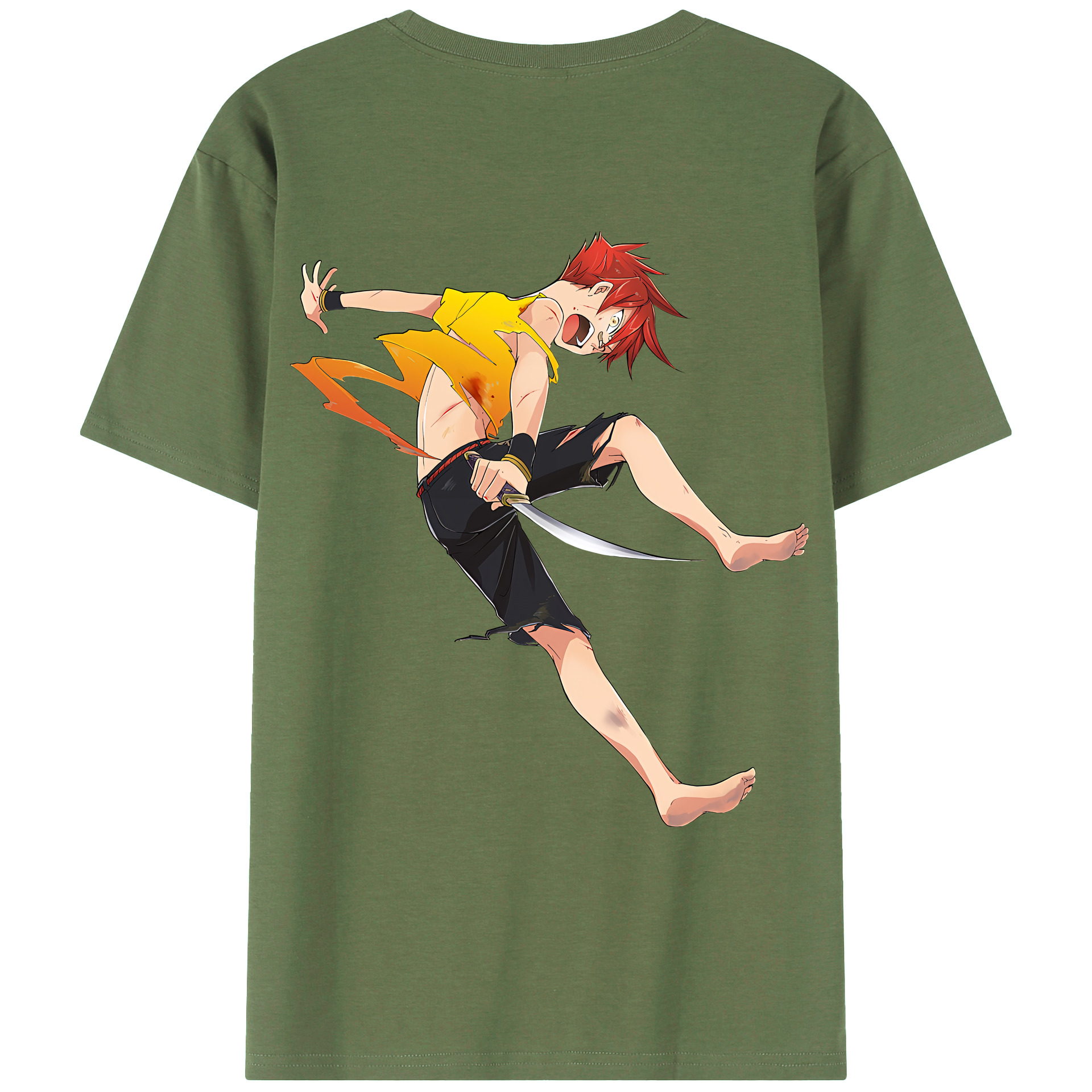 （画像用） 刀剣乱舞 Touken Ranbu 綿100％ メンズ半袖Tシャツ（バックプリント） 通気性